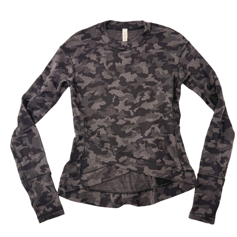 Lululemon Align‎ Camo Print Long Sleeve Top Thumbholes Women's Size 4